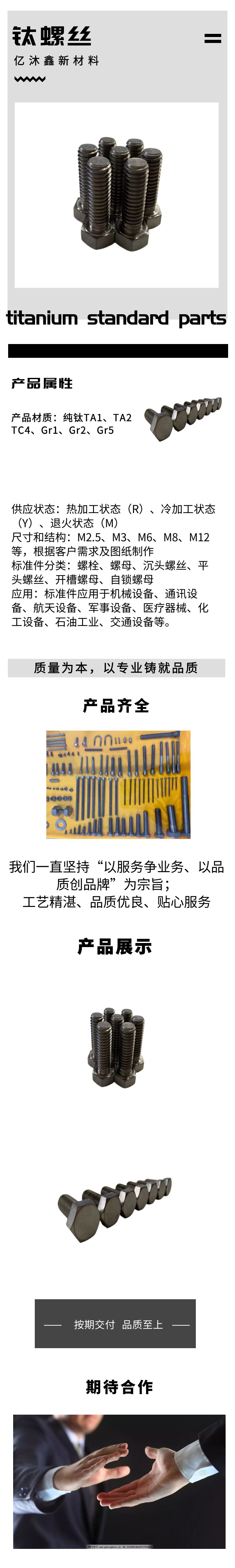 TA2钛螺丝,钛合金螺丝